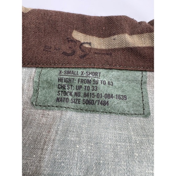 Camo Military Field Jacket Woodland Camouflage Button Up Coat XS Short - Picture 4 of 6